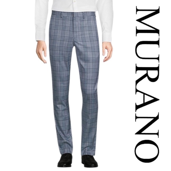 NWT $80  Murano
Evan Extra Slim Fit Flat Front Plaid Dress Pants - Picture 1 of 7